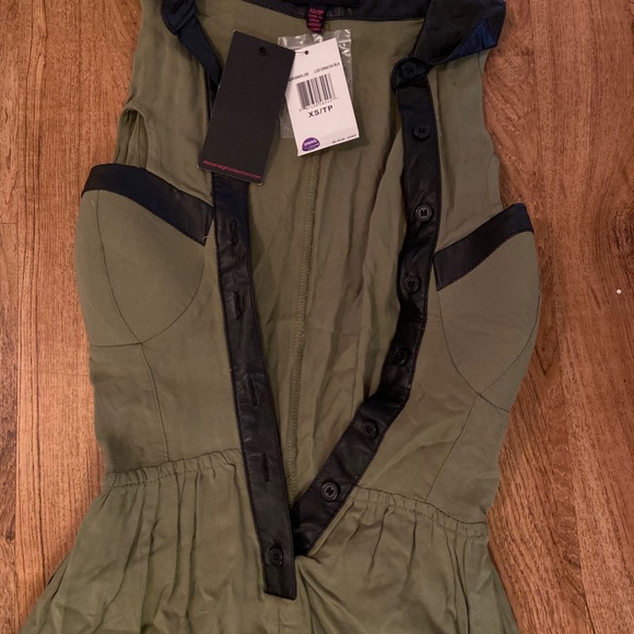 Lightweight Olive Green Asymmetrical Dress Cut Out Dress (Xsmall) - Picture 1 of 6